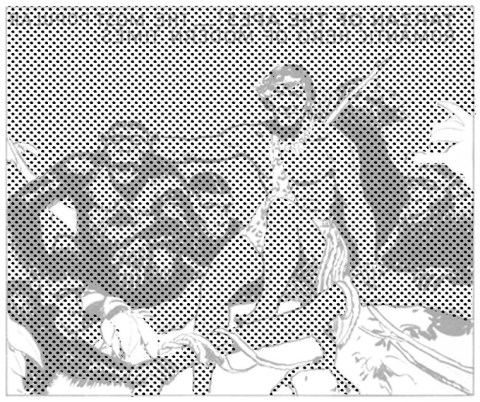 TARZ PANEL B dots on stain FLIPPED