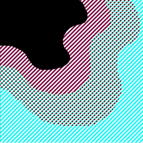 04_ blue lines, black blob, brown blob x2